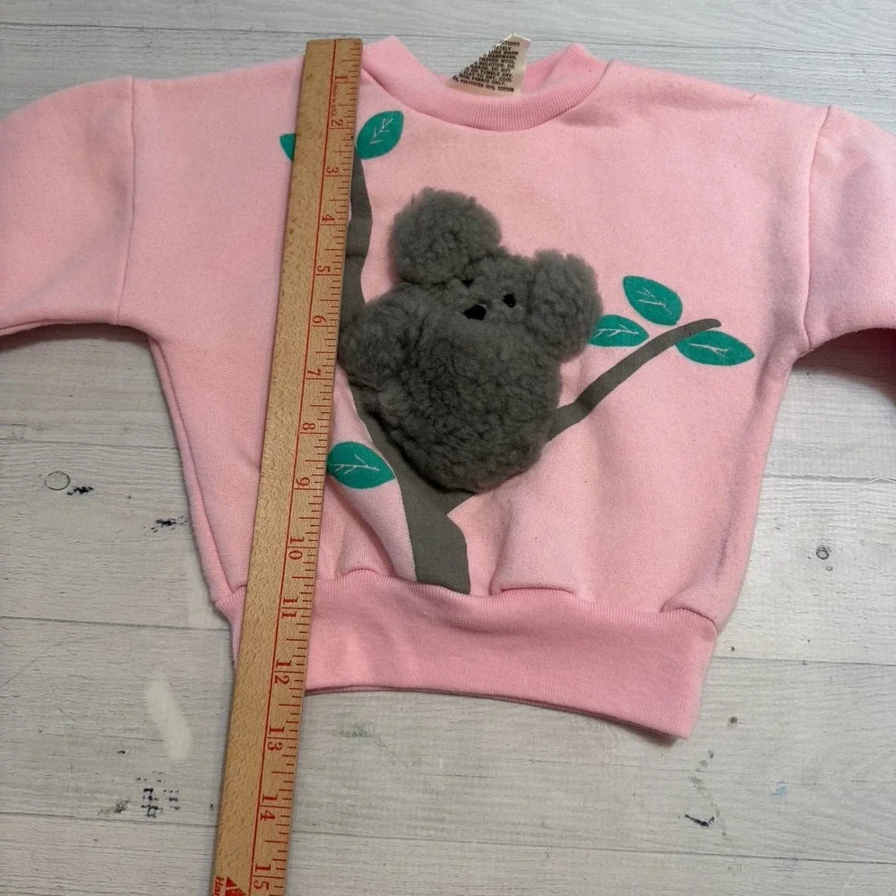 Vintage Koala Australia Real Sheepskin Factory‎ Pink Sweatshirt small baby
